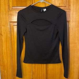H&M Cut out black shirt